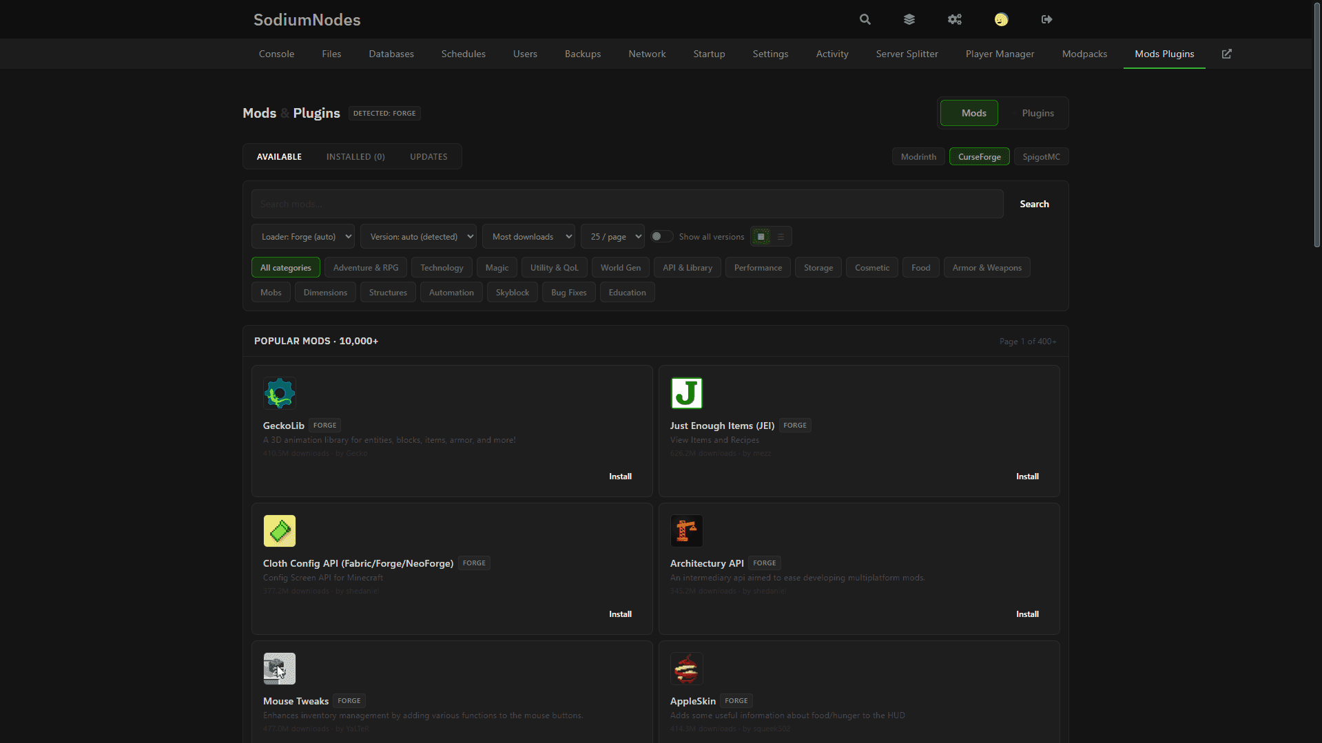 One-click mod/plugin installer Screenshot