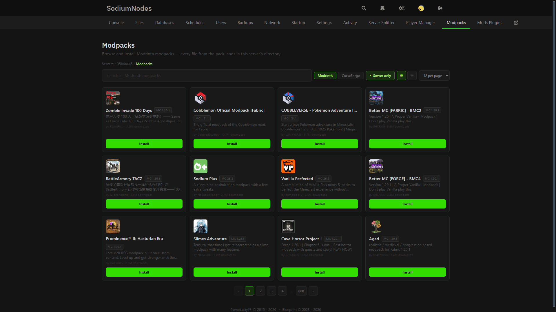 One-click modpack installer Screenshot
